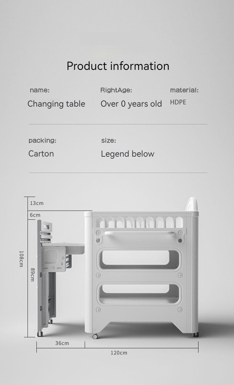 Multi-functional Pull-out Diaper-Changing Table With Storage Box Crib