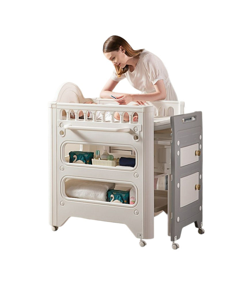 Multi-functional Pull-out Diaper-Changing Table With Storage Box Crib