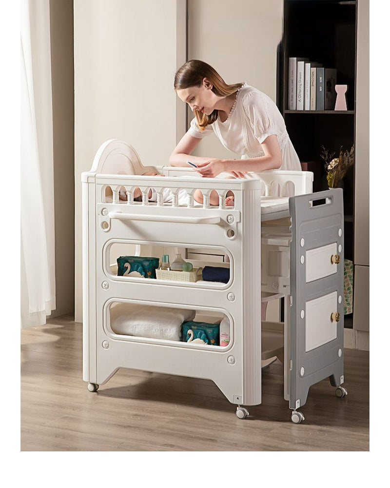 Multi-functional Pull-out Diaper-Changing Table With Storage Box Crib