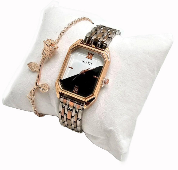 Stylish SOKI Watch and Bracelet Set Kataki