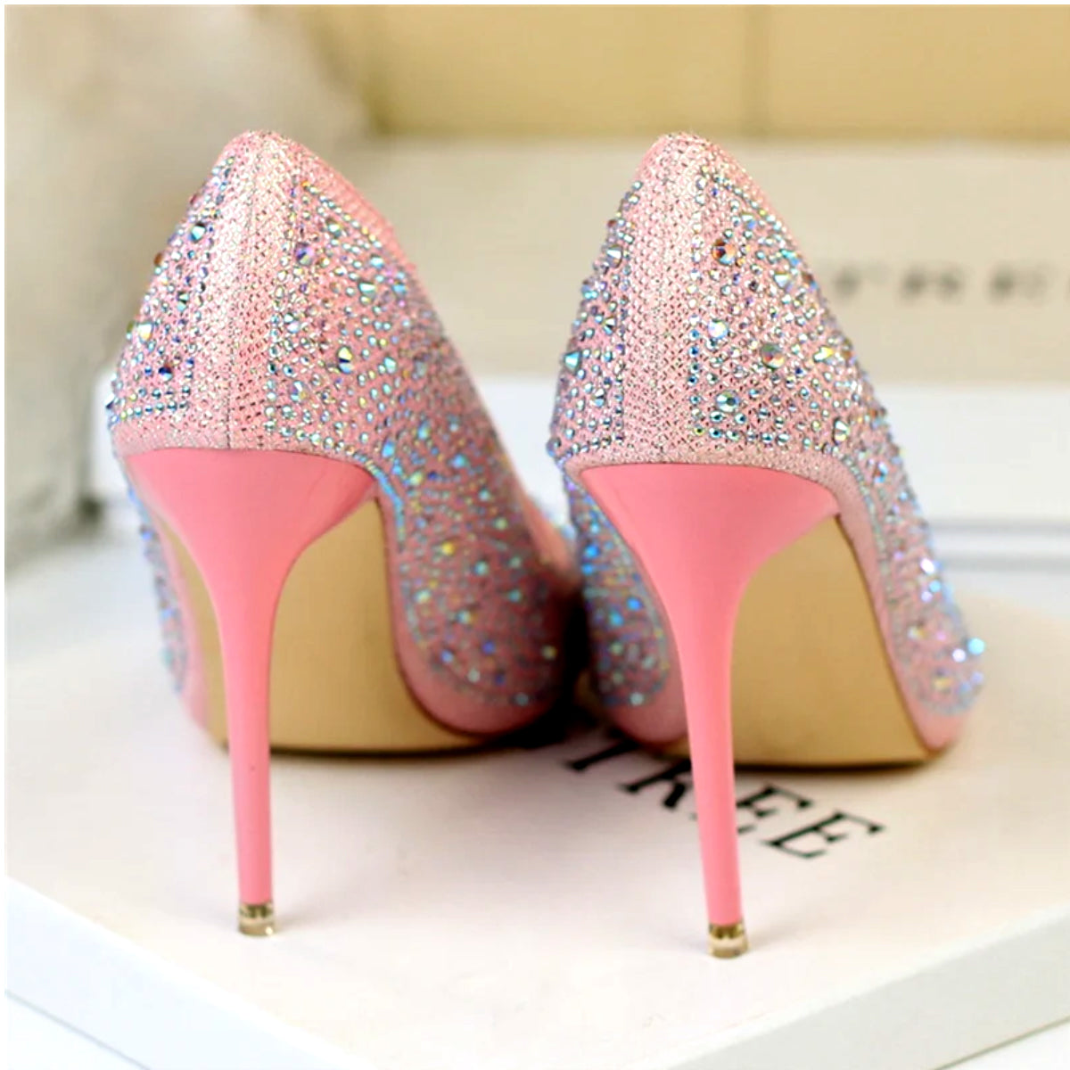 Big Tree - High-Heeled Pointed Party, Wedding or First Date Shoes! Pink