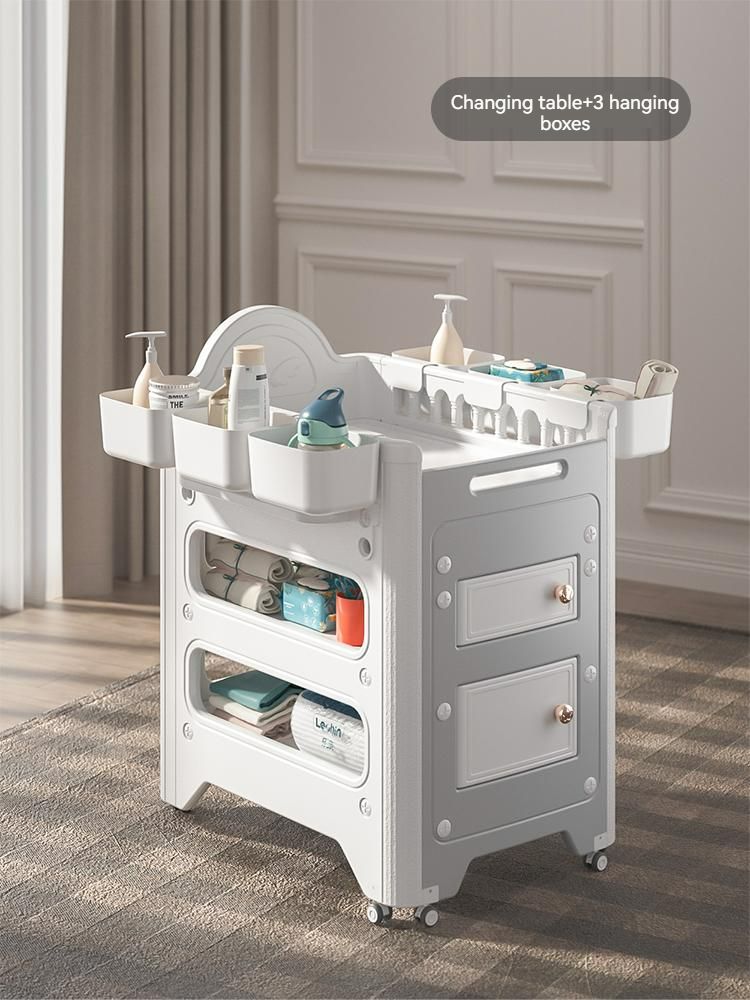 Multi-functional Pull-out Diaper-Changing Table With Storage Box Crib