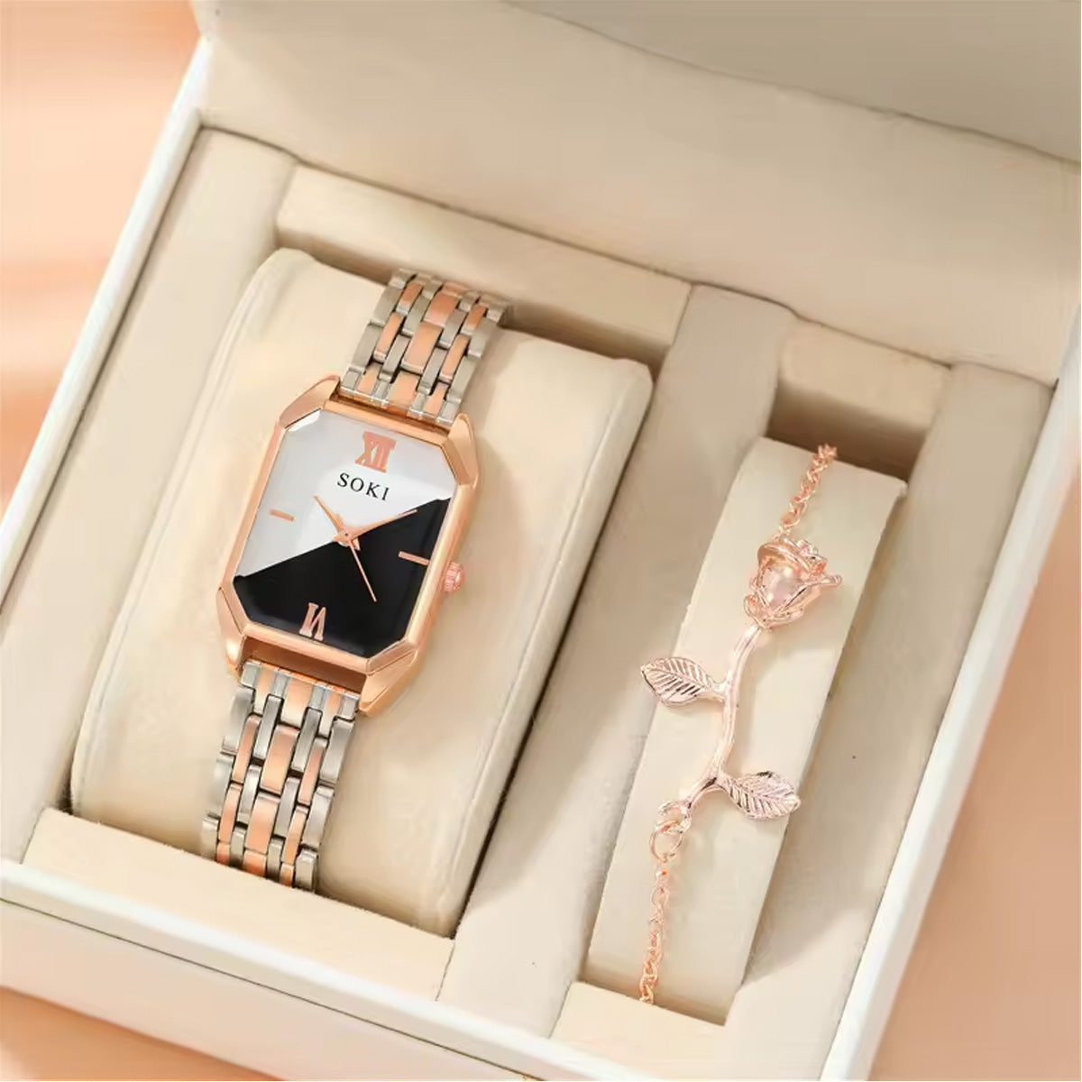 Stylish SOKI Watch and Bracelet Set