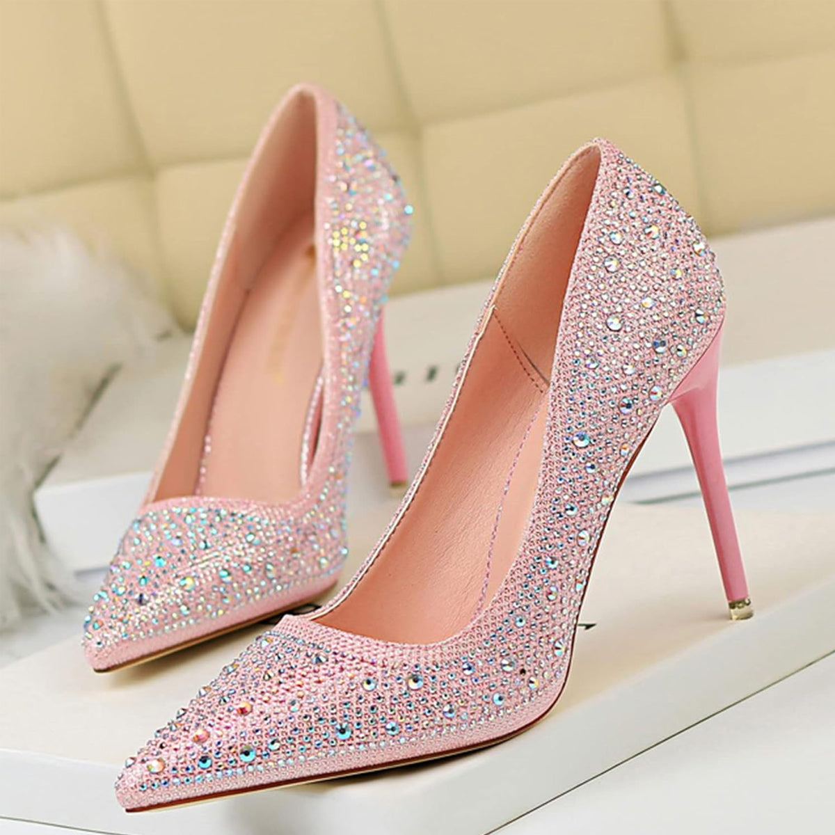 Big Tree - High-Heeled Pointed Party, Wedding or First Date Shoes! Pink