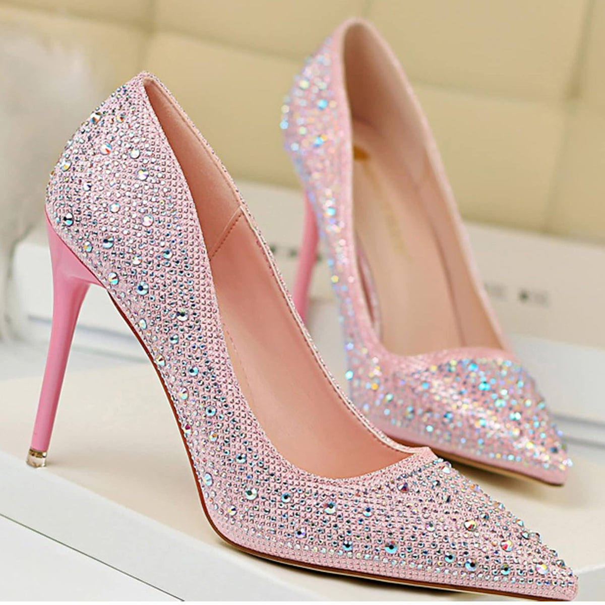 Big Tree - High-Heeled Pointed Party, Wedding or First Date Shoes! Pink