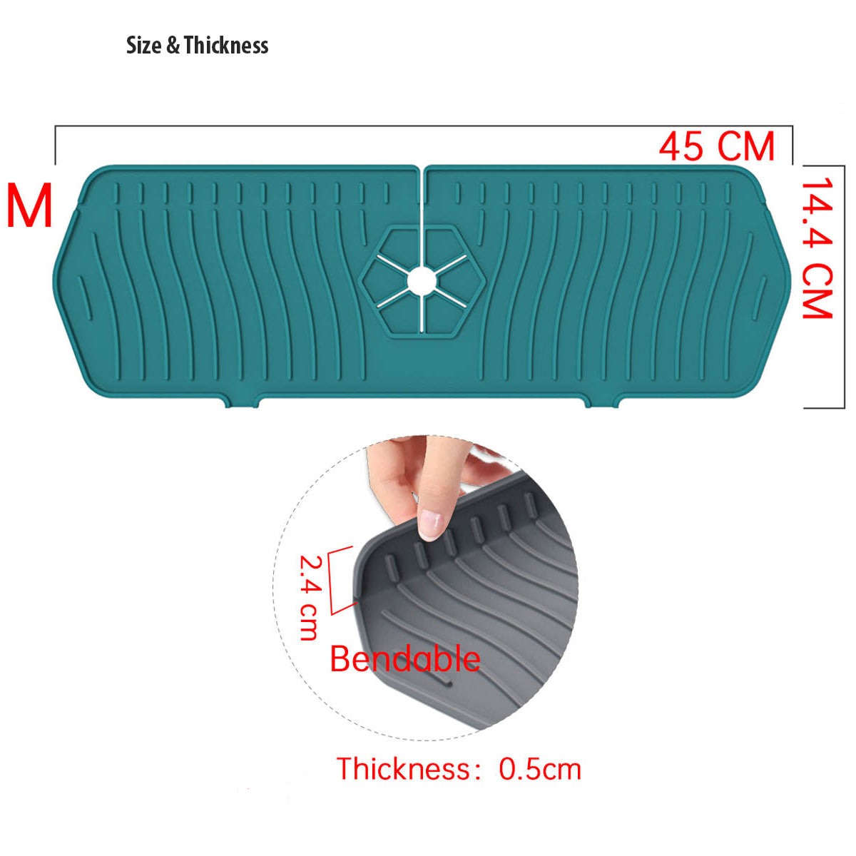 Silicon Faucet Splash Guard 45cmX14.4CM