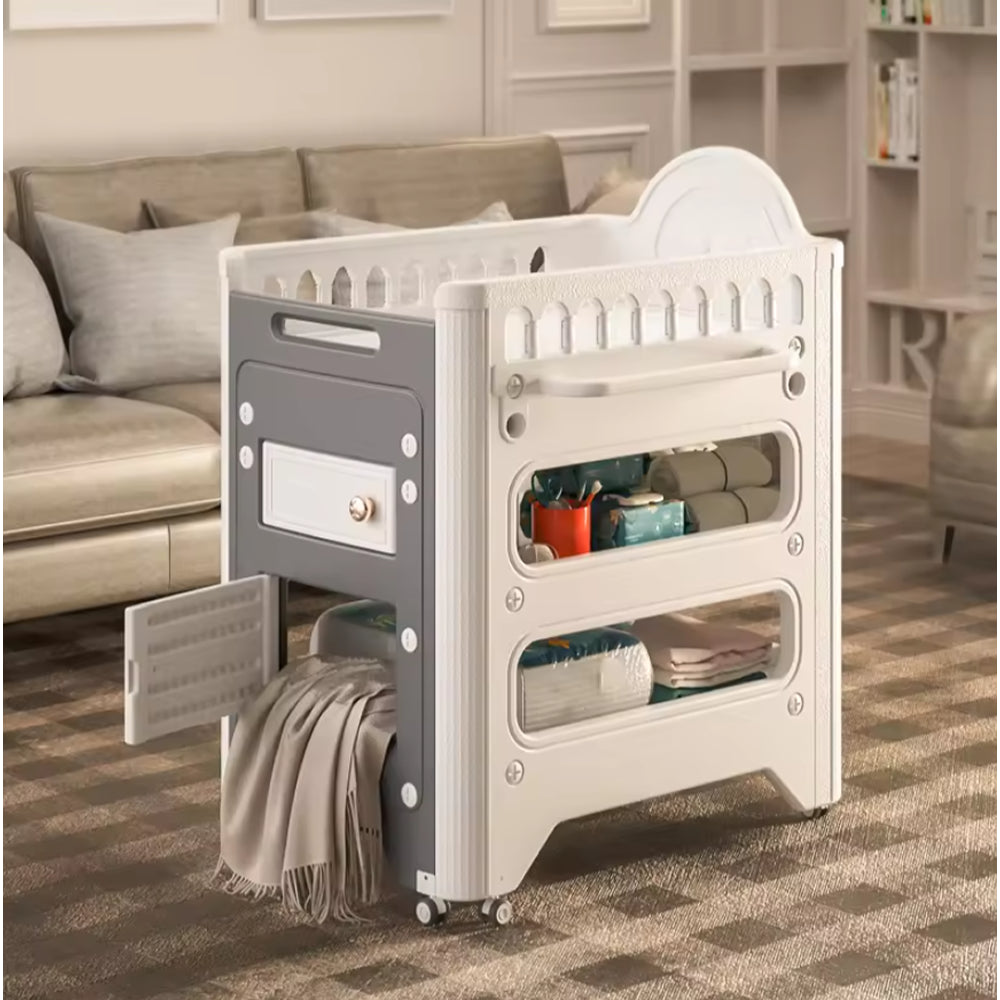 Multi-functional Pull-out Diaper-Changing Table With Storage Box Crib