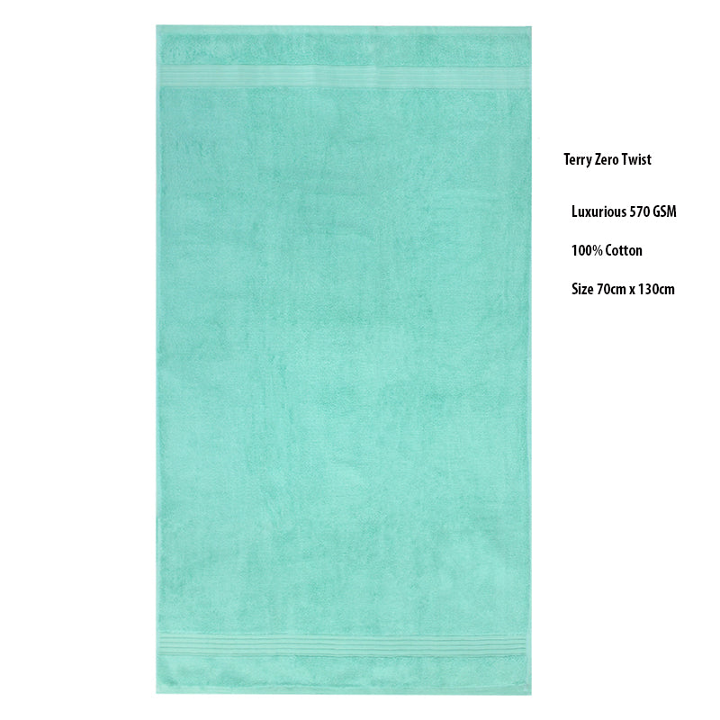 100% Cotton Luxurious Terry Zero Twist 70x130cms Bath Towel - Set of 2