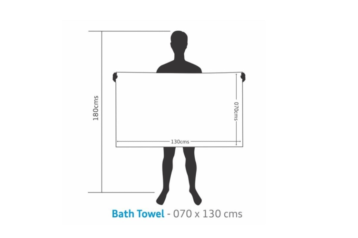 100% Cotton Luxurious Terry Zero Twist 70x130cms Bath Towel - Set of 2