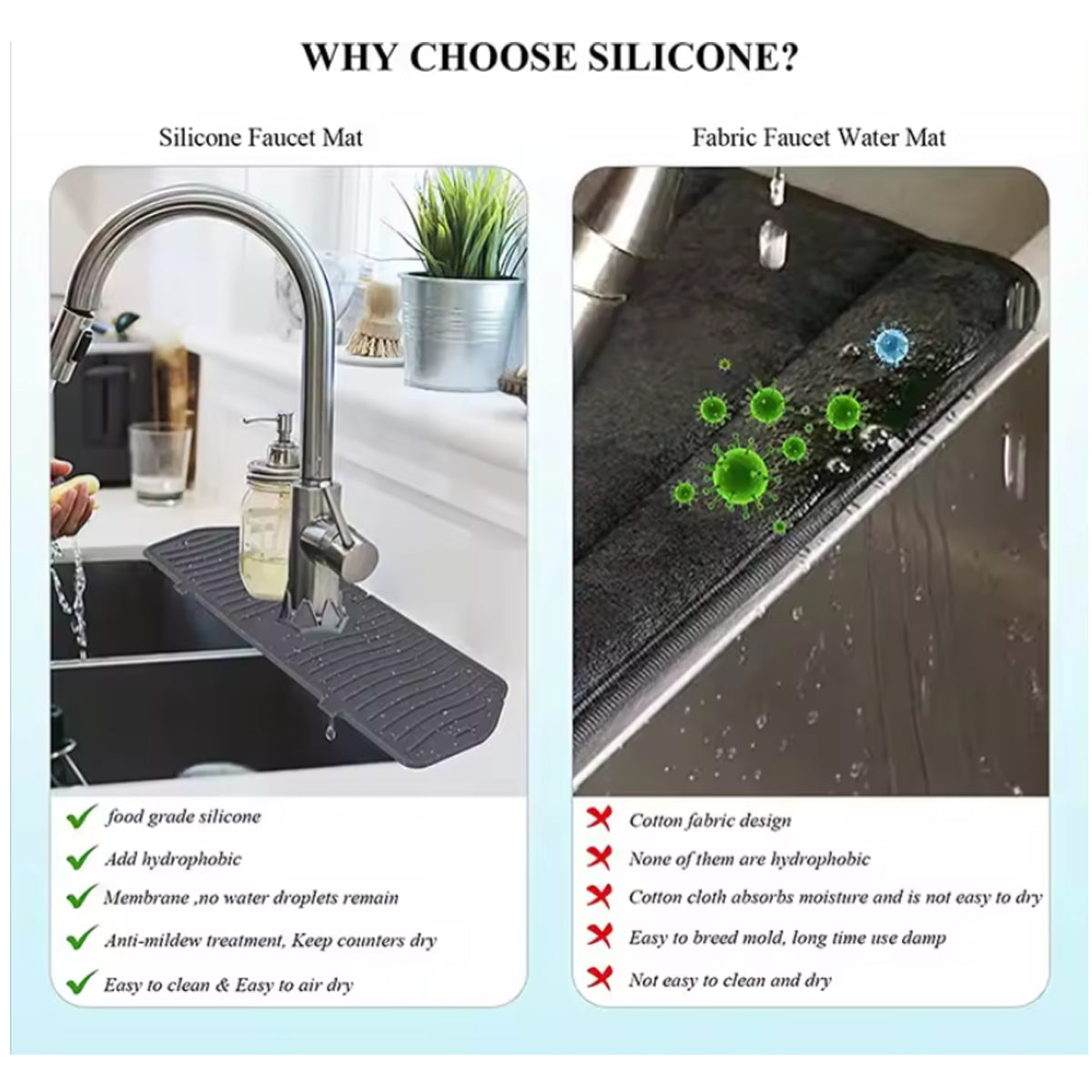 Silicon Faucet Splash Guard 45cmX14.4CM
