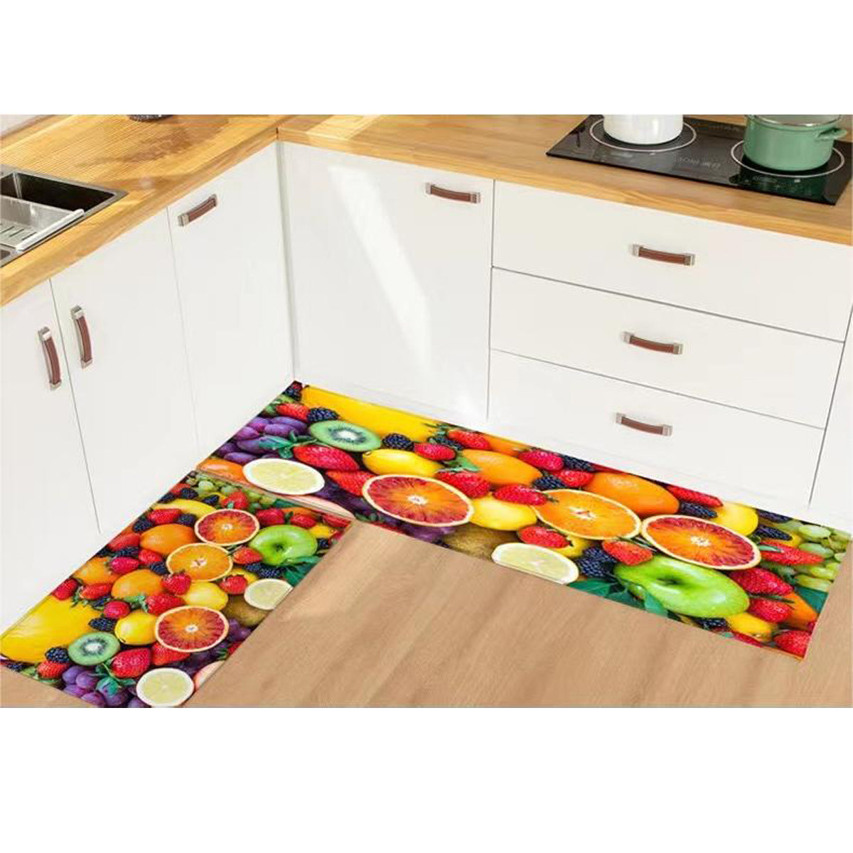 Anti-Fatigue Non-Slip Waterproof 3D Printed Kitchen Rugs Set of 2