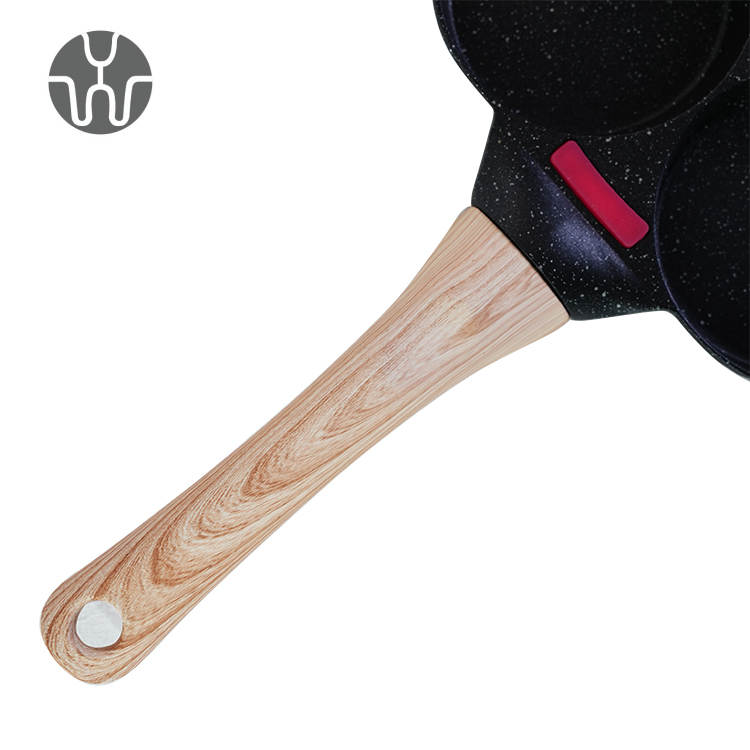 Nonstick Egg Fry Pan 3 Section Frying Square Grill Pan Breakfast Pans