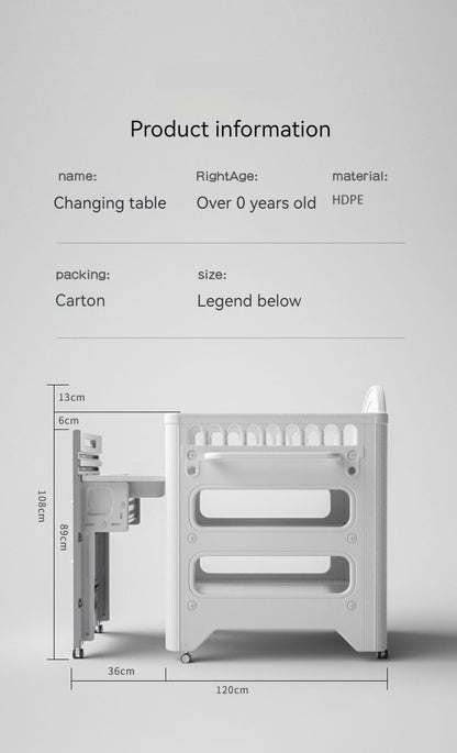 Multi-functional Pull-out Diaper-Changing Table With Storage Box Crib