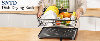 Dish Drying Large Capacity Sink Rack Storage Organization Holder Dish Rack Black For Kitchen