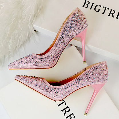 Big Tree - High-Heeled Pointed Party, Wedding or First Date Shoes! Pink