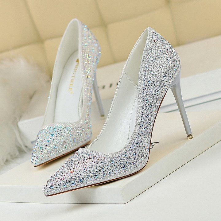 Big Tree - High-Heeled Pointed Party, Wedding or First Date Shoes! White