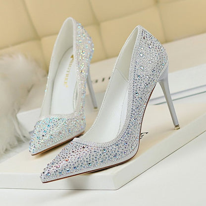 Big Tree - High-Heeled Pointed Party, Wedding or First Date Shoes! White