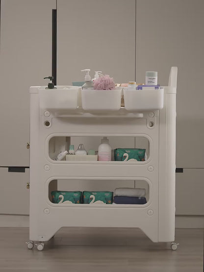 Multi-functional Pull-out Diaper-Changing Table With Storage Box Crib