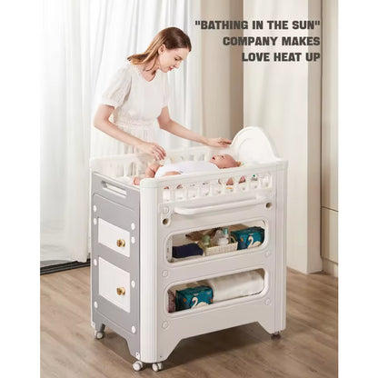 Multi-functional Pull-out Diaper-Changing Table With Storage Box Crib