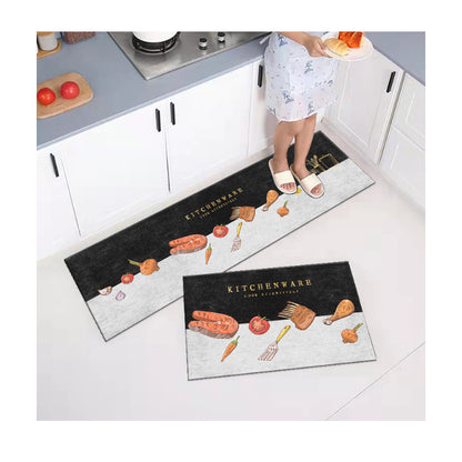 Anti-Fatigue Non-Slip Waterproof 3D Printed Kitchen Rugs Set of 2