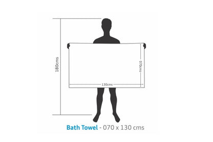 100% Cotton Luxurious Terry Zero Twist 70x130cms Bath Towel - Set of 2