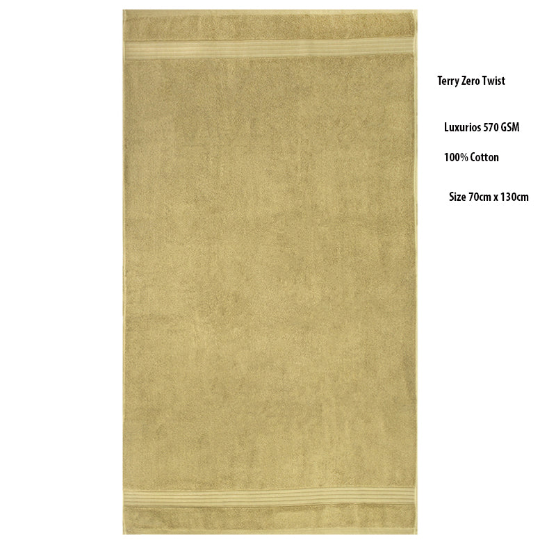 100% Cotton Bath Towel Luxurious Terry Zero Twist 70x130cms - Set of 2