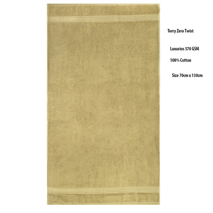 100% Cotton Bath Towel Luxurious Terry Zero Twist 70x130cms - Set of 2